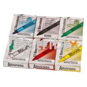 Juego de marcadores de cera ALBORADA en seis colores para mármol y madera
