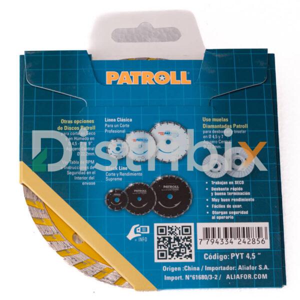Disco diamantado turbo PYT Patroll 4,5 Pulgadas