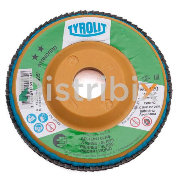 Disco Flap Tyrolit 115mm Grano 120 vista frontal