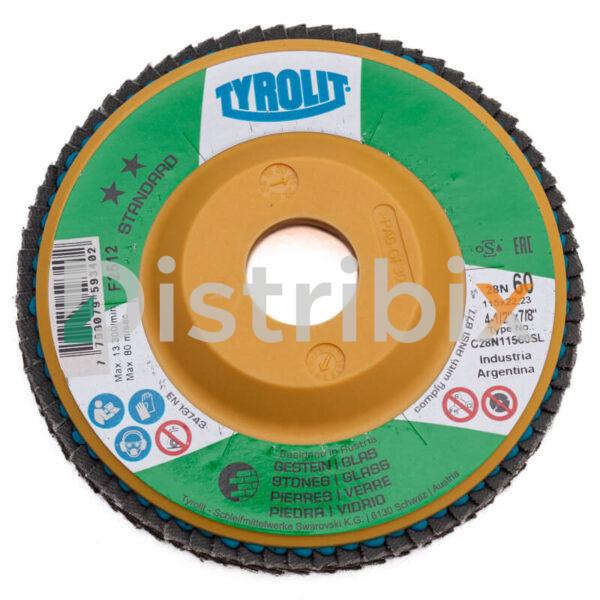 Disco Flap Tyrolit 115mm Grano 60 vista frontal
