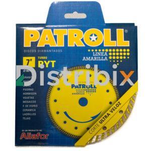 Vista frontal del Disco Corte Diamantado Turbo PYT Patroll 7"
