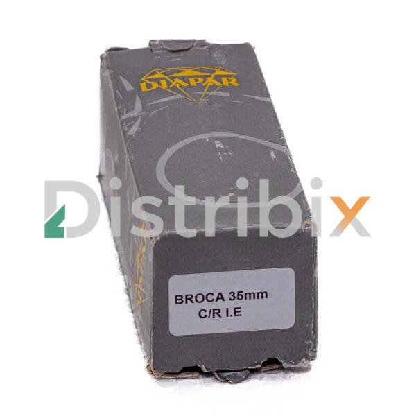 Caja de Broca Diamantada DIAPAR 35 mm indicando el diámetro.
