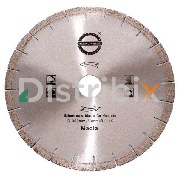 Vista frontal del Disco Silencioso Diamantado MEGADIAMOND 350 mm.