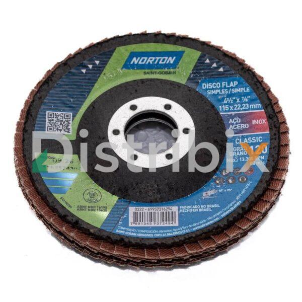 Disco Flap NORTON 115 mm visto de frente.