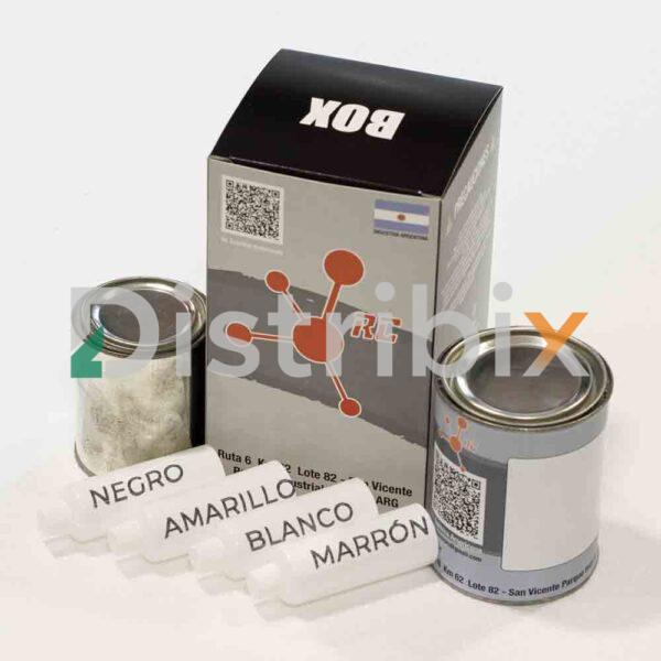 Kit Adhesivo Epoxi Pigmentos con componentes A y B.