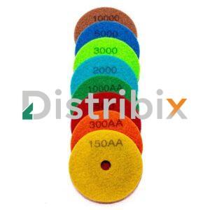 Pad Esponja 8 Pasos para Pulir 115 mm visto de frente con abrojo Velcro.