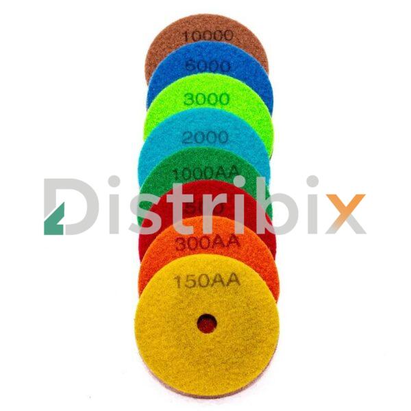 Pad Esponja 8 Pasos para Pulir 115 mm visto de frente con abrojo Velcro.