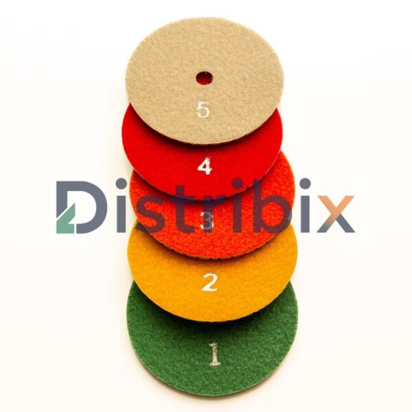Conjunto de pads diamantados 5 pasos